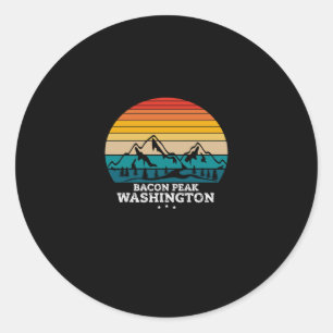 PEGATINA REDONDA BACON PEAK WASHINGTON