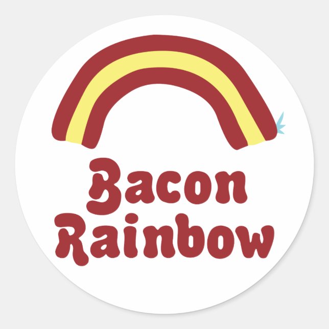 Pegatina Redonda Bacon Rainbow (Anverso)