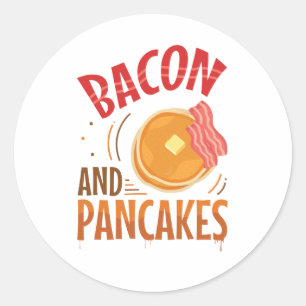 Pegatina Redonda Bacon y crepes
