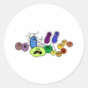 Pegatina Redonda Bacteria