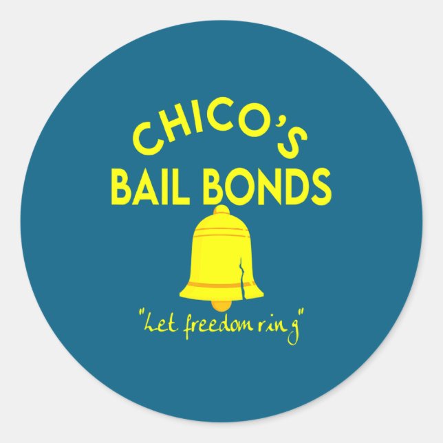 Pegatina Redonda Bad News Bears Chicos Bail Bonds  (Anverso)
