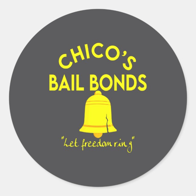Pegatina Redonda Bad News Bears Chicos Bail Bonds  (Anverso)