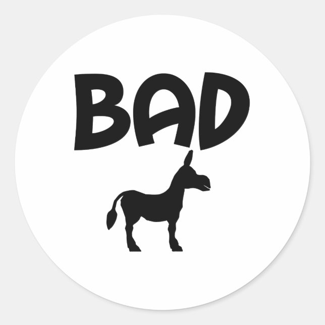 PEGATINA REDONDA BADASS FUNNY (Anverso)