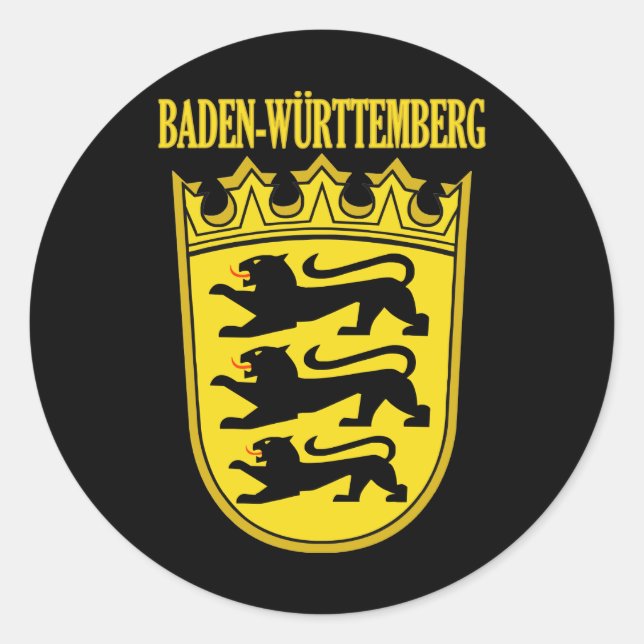 Pegatina Redonda Baden-Wurttemberg (Anverso)