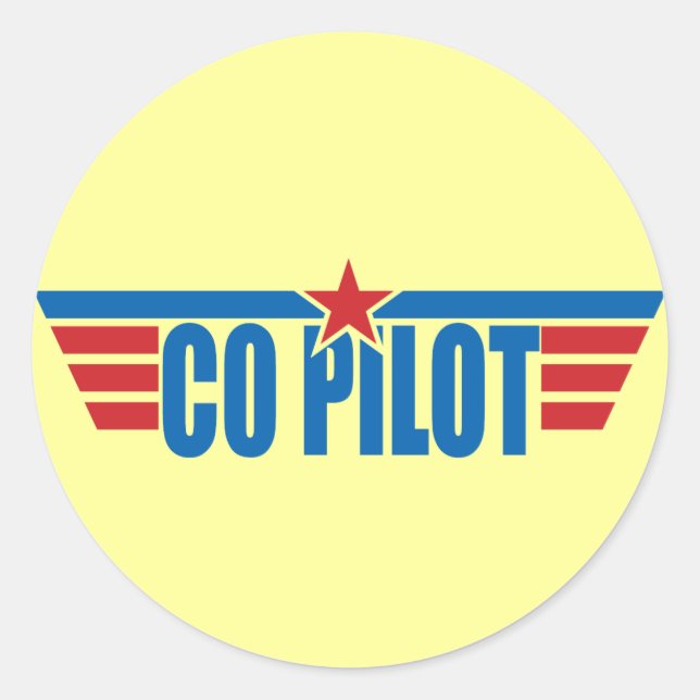 Pegatina Redonda Badge de ala de copago - Aviación (Anverso)