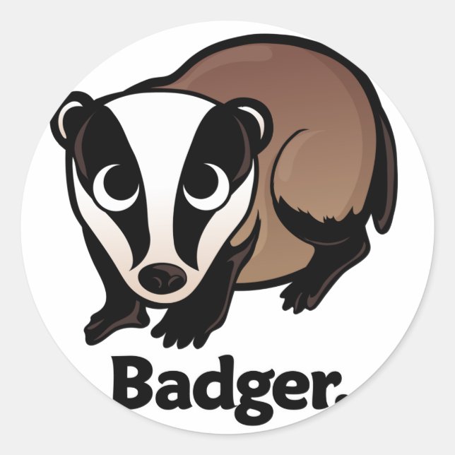 Pegatina Redonda Badger. (Anverso)