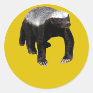 Pegatina Redonda Badger De Miel (Crea Tu Propio Dicho Debajo De Él)