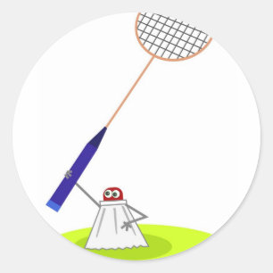 Pegatina Redonda Badminton
