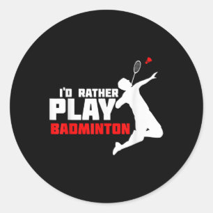 Pegatina Redonda Badminton