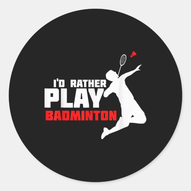 Pegatina Redonda Badminton (Anverso)