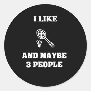 Pegatina Redonda Badminton