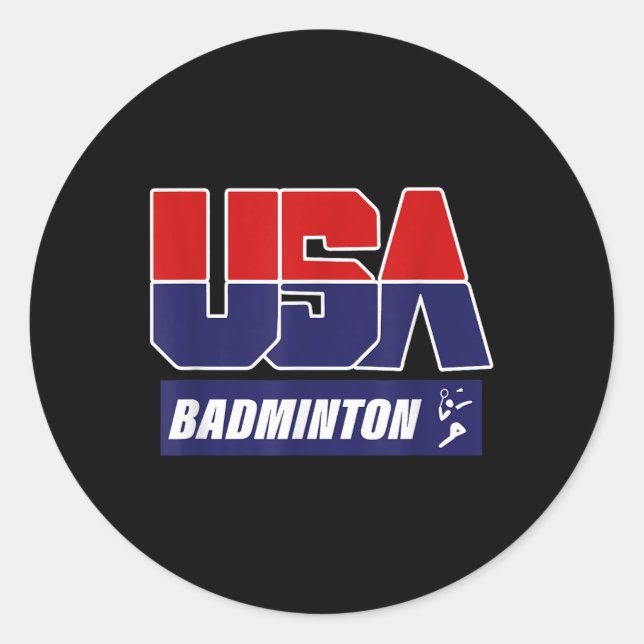 Pegatina Redonda Badminton 2021 Usa  (Anverso)