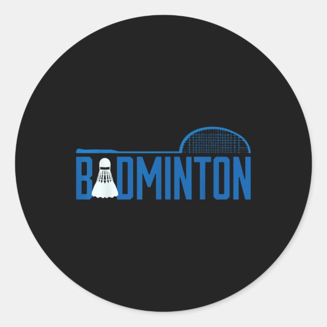 Pegatina Redonda Badminton Birdie Shuttle For Badminton Player Men  (Anverso)