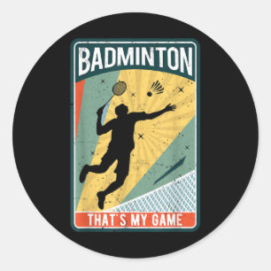 Pegatina Redonda Badminton Cómo hago el juego de la cosecha