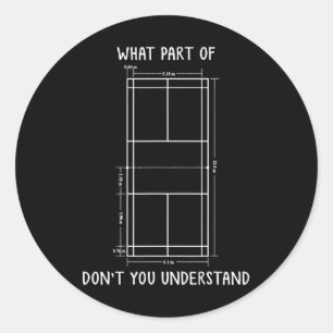 Pegatina Redonda Badminton Court Dimensions Funny Badminton Player