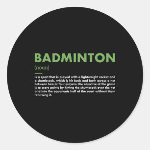 Pegatina Redonda Badminton de definición deportiva