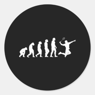 Pegatina Redonda Badminton de evolución deportiva
