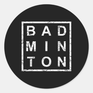 Pegatina Redonda Bádminton elegante 