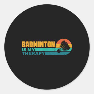Pegatina Redonda Badminton es mi dieta de jugador de Badminton con