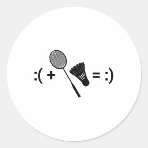 Pegatina Redonda Badminton Game Shuttle Sport Badminton