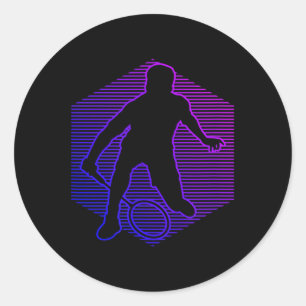 Pegatina Redonda Bádminton Jugador de bádminton Hombres Mujeres Vol