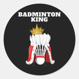 Pegatina Redonda Badminton King _ Hombres Jóvenes Jugadores de Badm