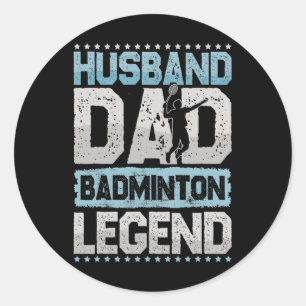 Pegatina Redonda Badminton Legends Transbordador retro Badminto mas
