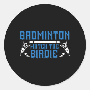 Pegatina Redonda Badminton - Mira los Birdie