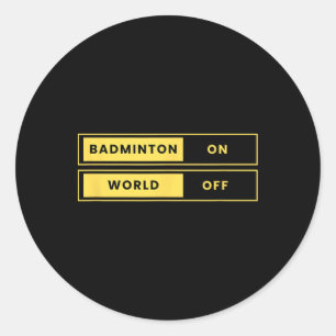 Pegatina Redonda Badminton On World Off Racket