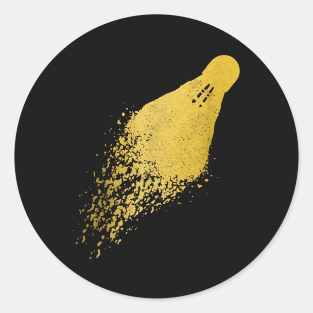 Pegatina Redonda Badminton Player Vintage (Anverso)