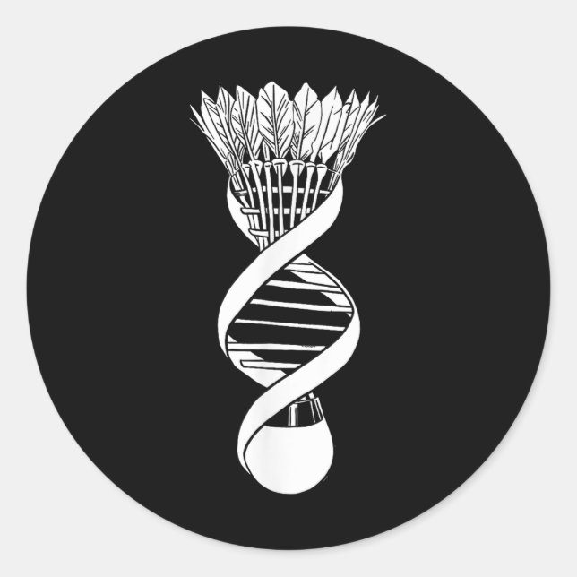 Pegatina Redonda Badminton - Racquet Court Racket Shuttle Its In My (Anverso)