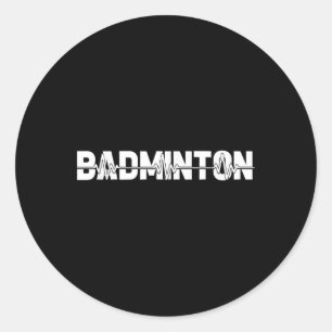 Pegatina Redonda Bádminton Shuttle - Jugador de Cancha de Raqueta E