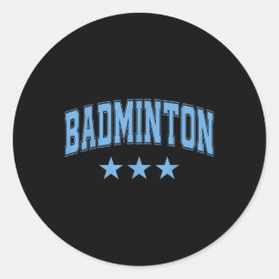 Pegatina Redonda Bádminton Todas las Estrellas Clic Retro Varsity A