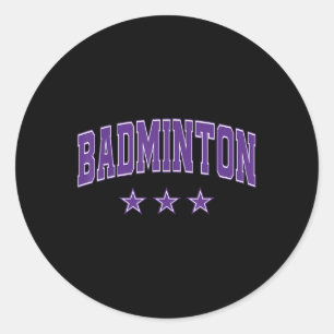 Pegatina Redonda Bádminton Todas las Estrellas Moradas Clic Retro V