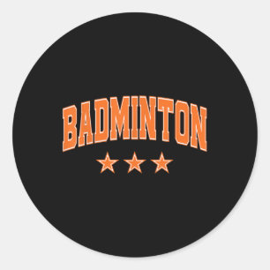 Pegatina Redonda Bádminton Todas las Estrellas Naranjas Clic Retro