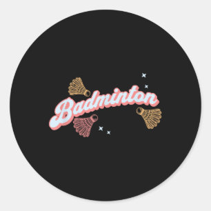 Pegatina Redonda Bádminton y volantes divertidos y geniales