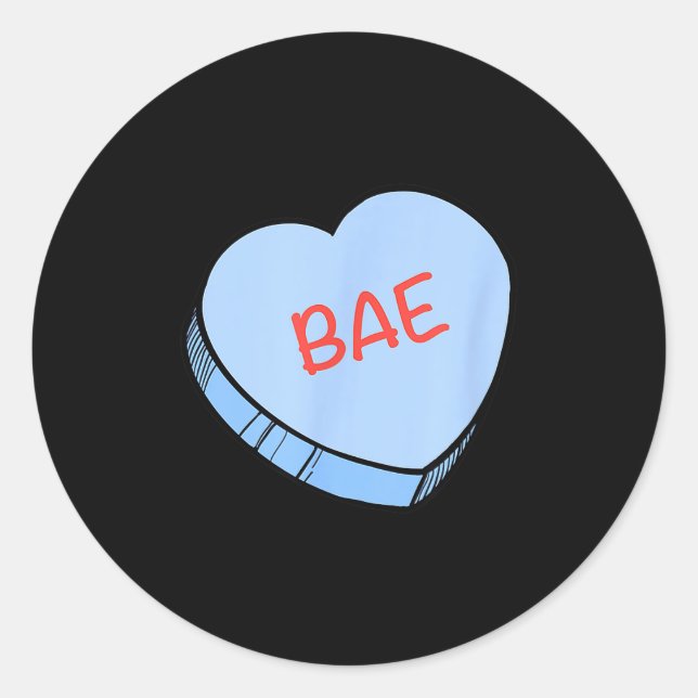 Pegatina Redonda “bae” Conversation Hearts Valentine’s Day  (Anverso)