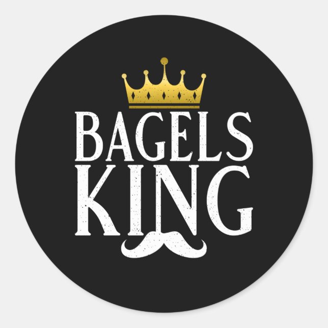 Pegatina Redonda Bagels King Bagel (Anverso)