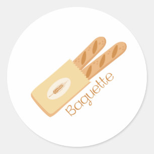 Pegatina Redonda Baguette