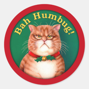 Pegatina Redonda Bah Humbug