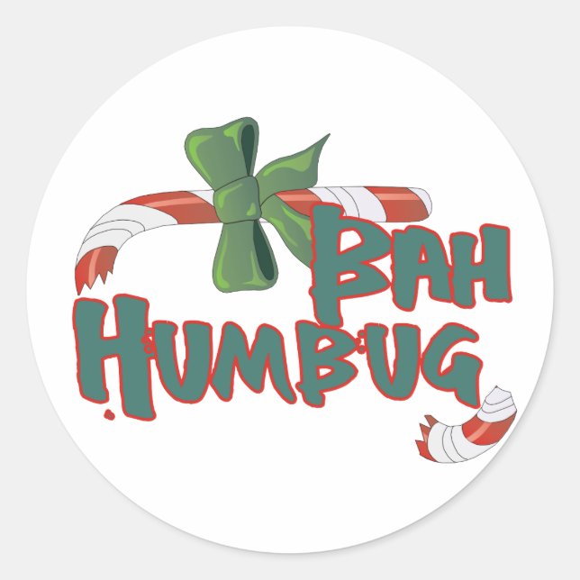Pegatina Redonda ¡Bah Humbug! (Anverso)