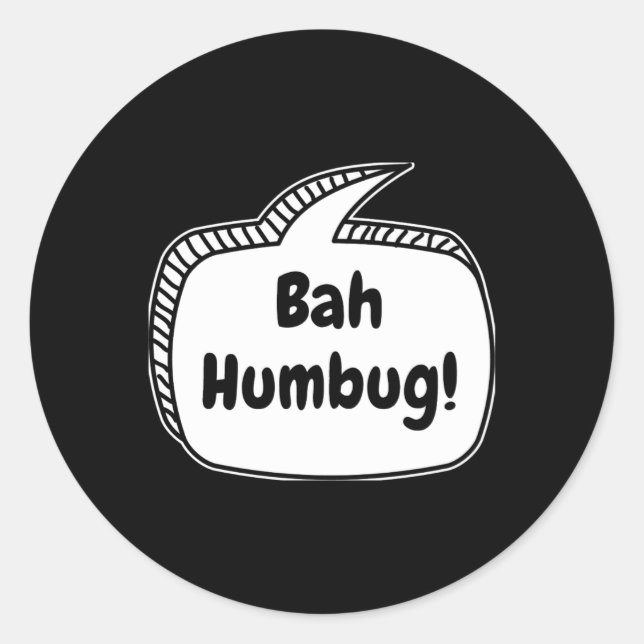 Pegatina Redonda Bah Humbug Speech Bubble T Shirt  (Anverso)