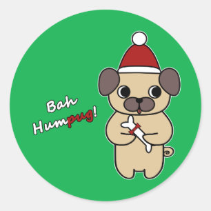 Pegatina Redonda ¡Bah Humpug! 1