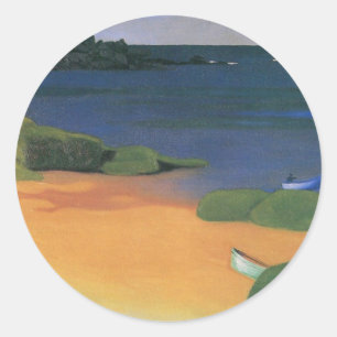 Pegatina Redonda Bahía de Tregastel de Felix Vallotton, Arte Fino