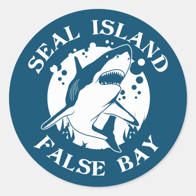 Pegatina Redonda Bahía Falsa De La Isla De Los Marcos - Buceo Con T (Anverso)