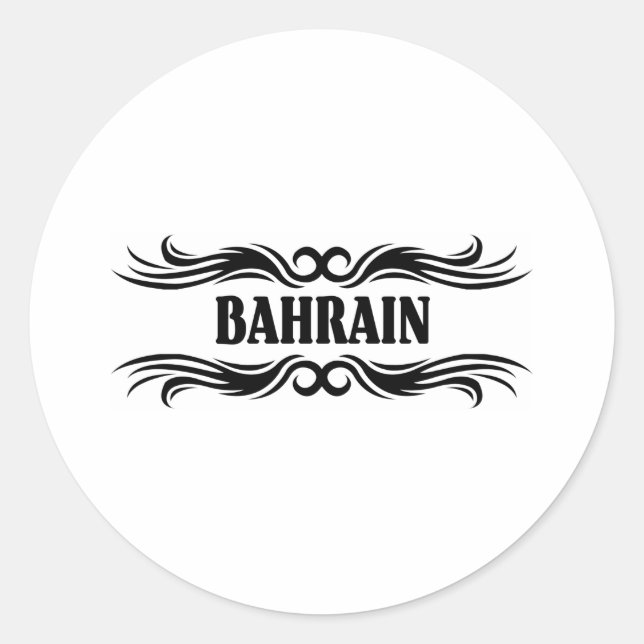 Pegatina Redonda Bahréin (Anverso)