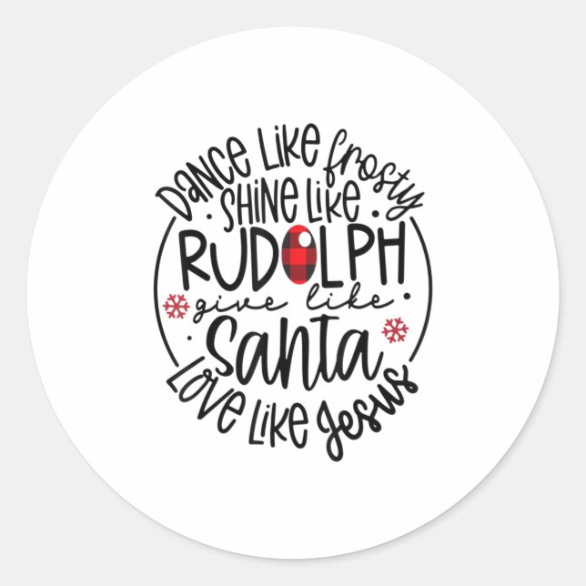 Pegatina Redonda Bailar como un Shine helado como Rudolph Lo (Anverso)
