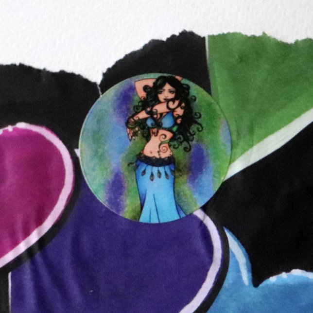 Pegatina Redonda Bailarín Belly (Subido por el creador)