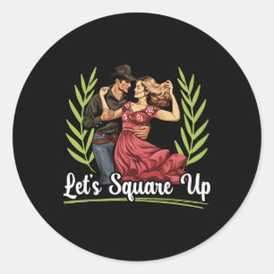 Pegatina Redonda Bailarín cuadrado de danza popular estadounidense