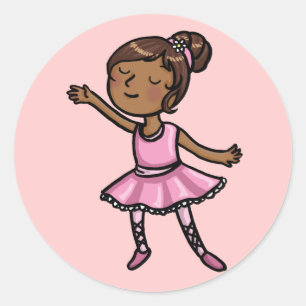 Pegatina Redonda Bailarín de ballet personalizado